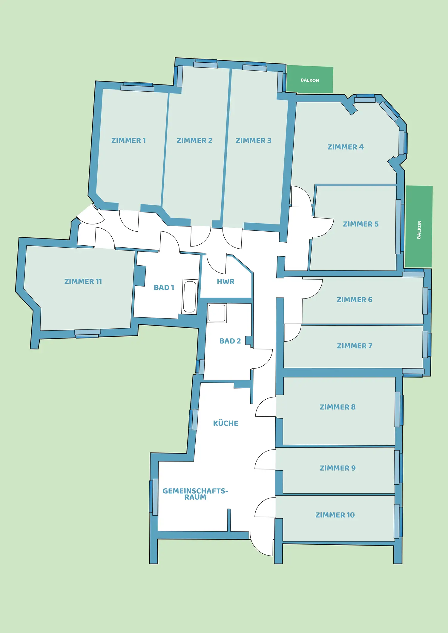 Senioren Wohngemeinschaft Münchener 3.Og Grundriss
